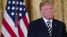 US President Donald Trump speaks during an event in honor of Military Mothers and Spouses in the East Room of the White House in Washington, DC, May 9, 2018. (Photo by SAUL LOEB / AFP)        (Photo credit should read SAUL LOEB/AFP/Getty Images)