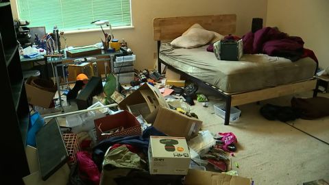 Police say debris made areas of the squalid home in Northern California impassable.
