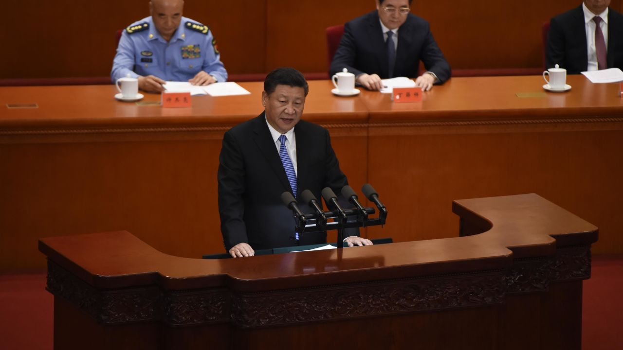 China's President Xi Jinping gives a speech on Marxism at the Great Hall of the People in Beijing on May 4.