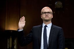 Christopher Wylie swears in to a Senate Judiciary Committee