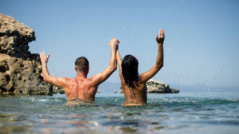 santorini topless beach voyeur