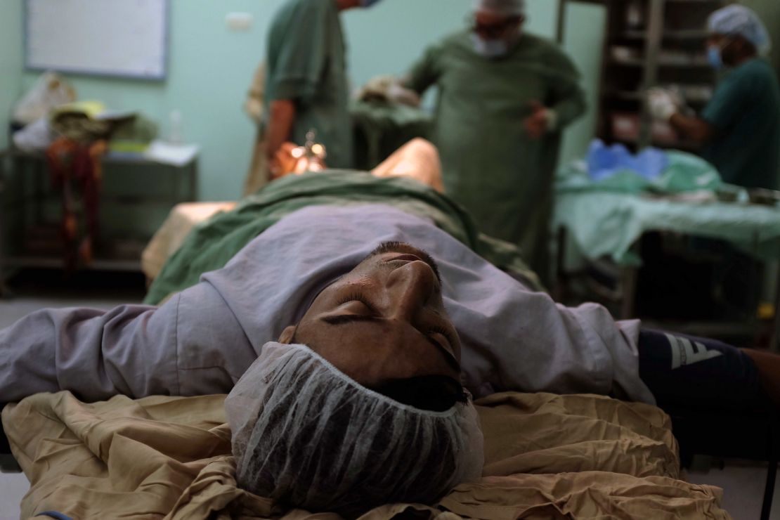 Mohamed Zeneti, 22, shot in the foot in protests on May 14, is undergoing his second surgery. The best-case scenario is he will walk with a limp.