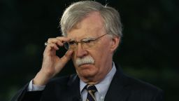 WASHINGTON, DC - MAY 09:  National Security Adviser John Bolton speaks on a morning television show from the grounds of the White House, on May 9, 2018 in Washington, DC. (Photo by Mark Wilson/Getty Images)