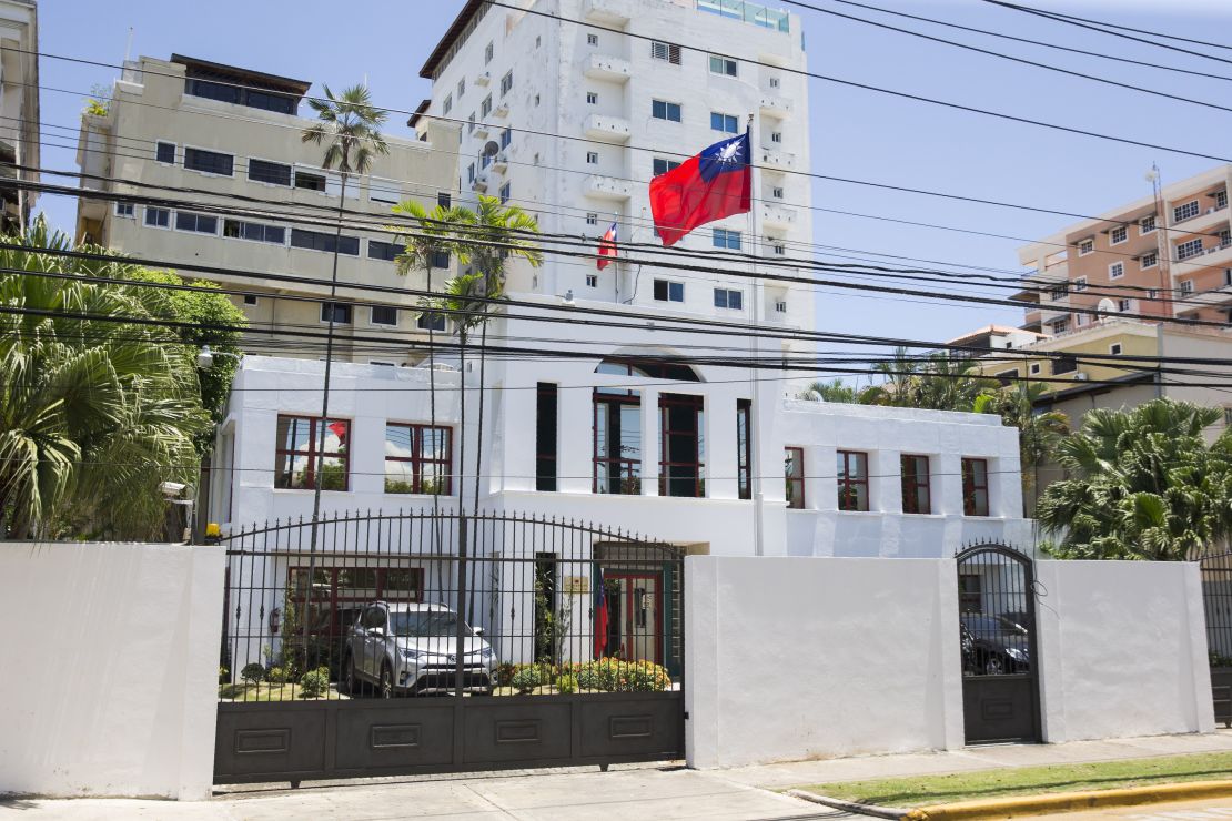View of the facade of Taiwan's Embassy in Santo Domingo, Dominican Republic, on May 1, 2018.