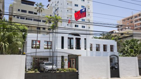 View of the facade of Taiwan's Embassy in Santo Domingo, Dominican Republic, on May 1, 2018.