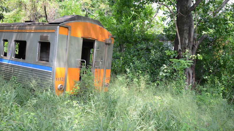 <strong>Jungle vibes: </strong>Rail cars are slowly taken over by the vegetation at the Makkasan facility. 