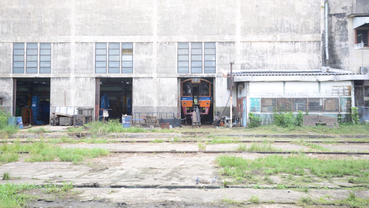 <strong>Rail yard repair shops: </strong>Each repair shop can hold dozens of rail cars. Of the 1,000 passenger carriages belonging to the Thai railway system, about 15% are out of service for maintenance at any one time.  