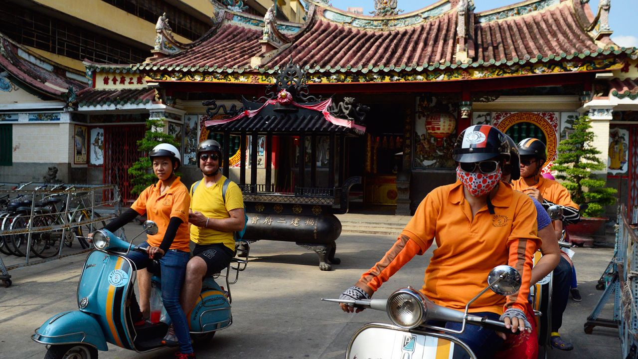 <strong>Touring Saigon by Vespa: </strong>A trip as a pillion rider on the back of a classic Vespa might well be the most iconic way to explore the backstreets and freeways of Ho Chi Minh City (or Saigon as most locals still call it).