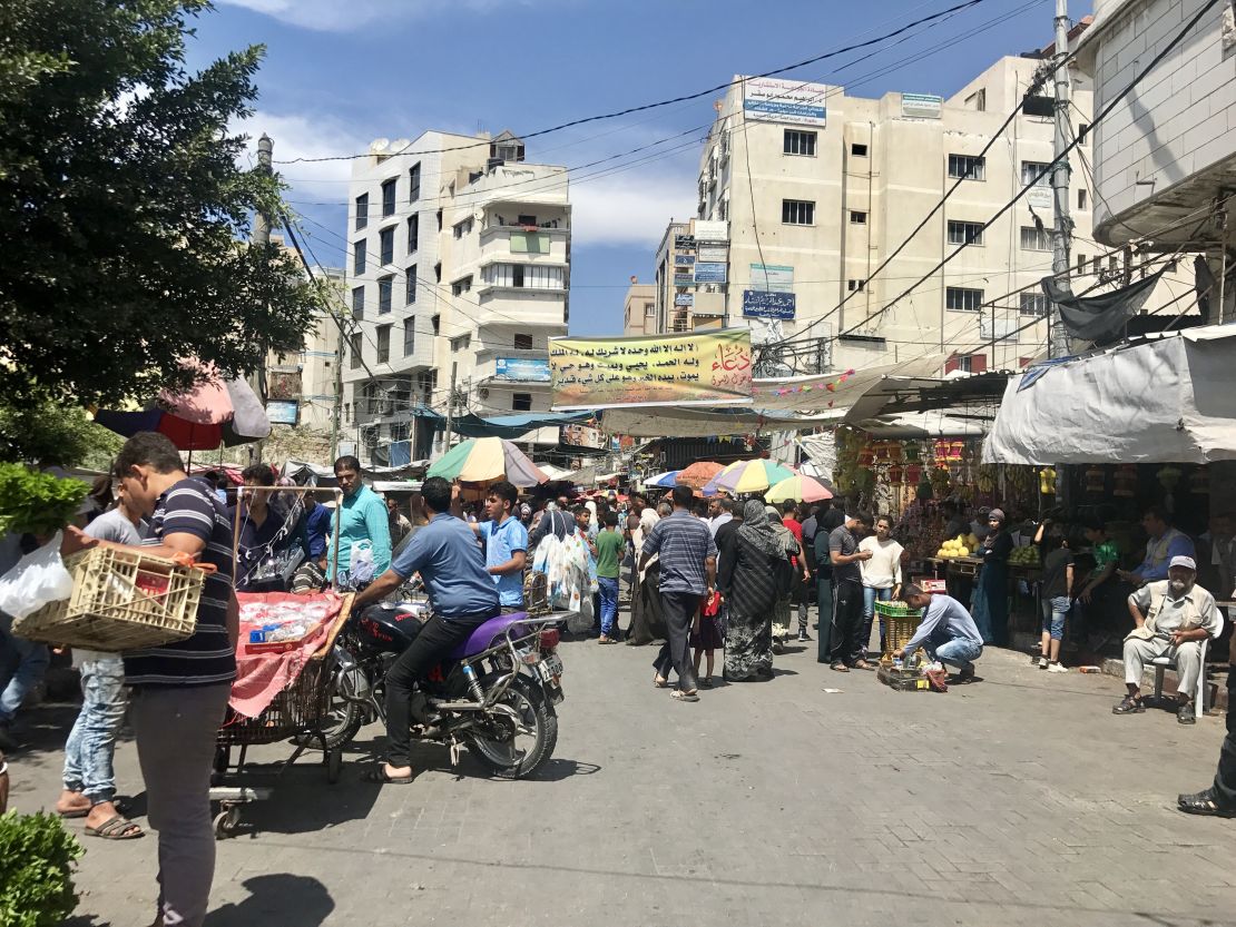 A market in Gaza City on Thursday, the first day of Ramadan.