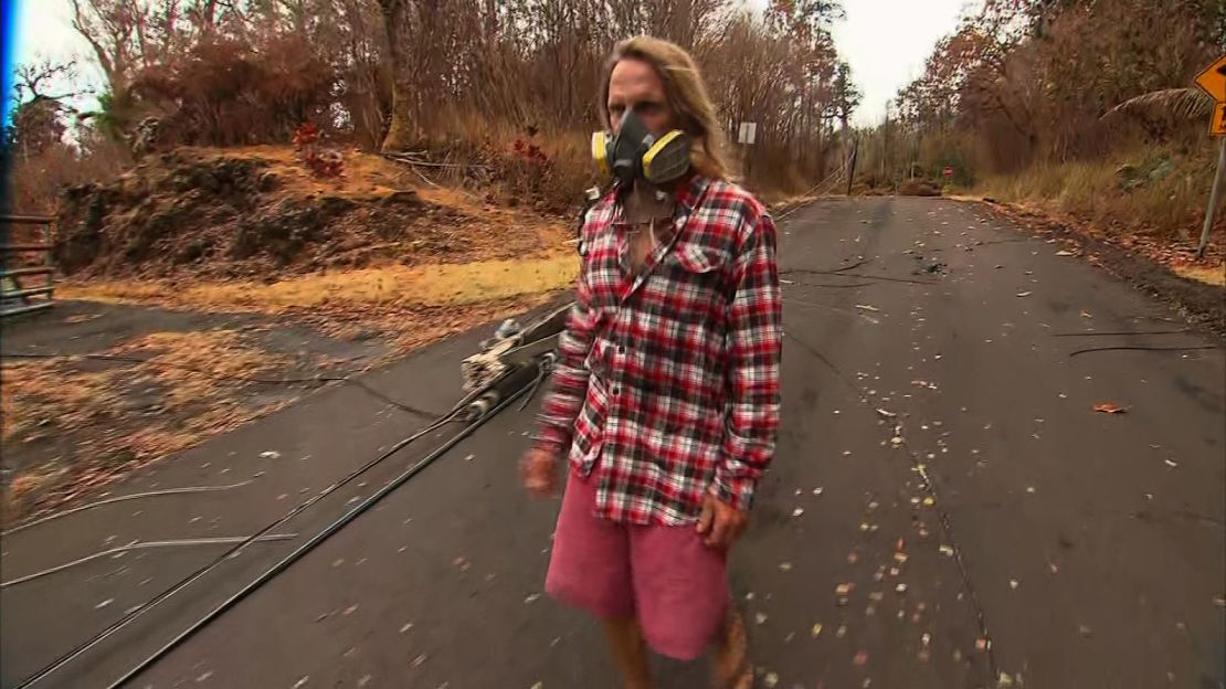 Steve Gebbie has come near his home almost daily since he evacuated from Leilani Estates.