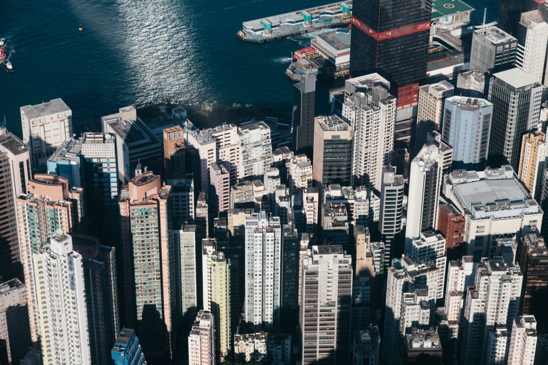 Photographer Karl Hab captured Hong Kong's skyline from a Peninsula chopper.