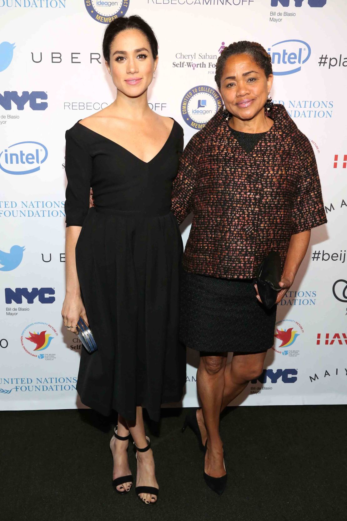 Meghan Markle attends a UN Women's event with her mother in March 2015.