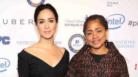 Meghan Markle attends a UN Women's event with her mother in March 2015.