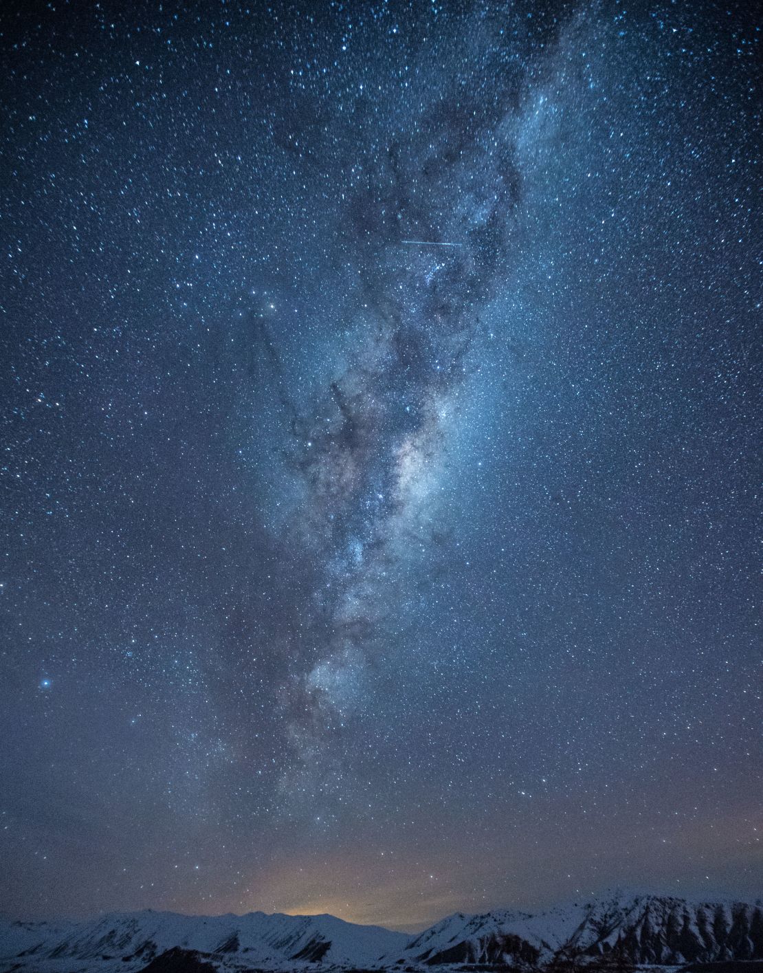 The Milky Way glows above Lake Tekapo.
