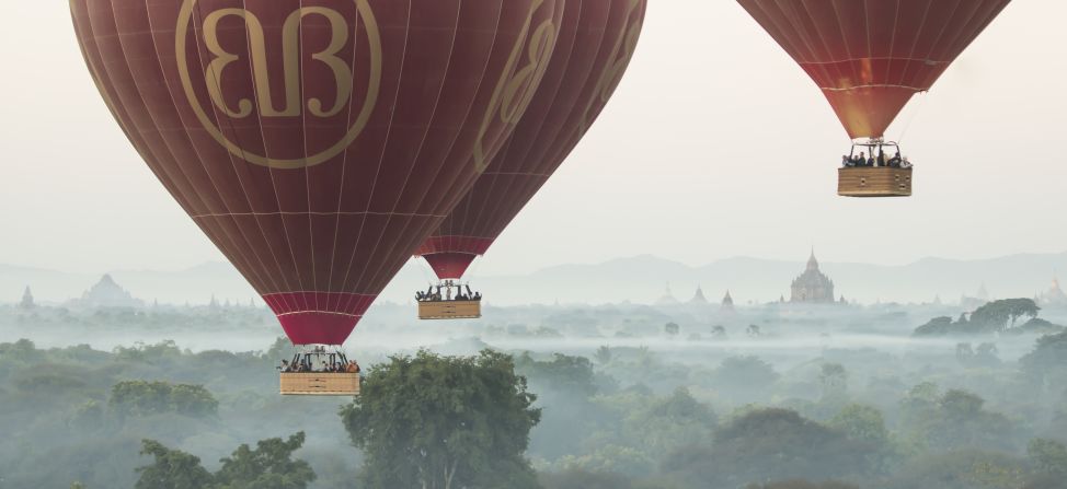 <strong>Bagan, Myanmar: </strong>As the first commercial hot-air balloon outfit in Asia, Balloons over Bagan launched its first flight about 20 years ago. Since then, the postcard image of Bagan has been synonymous with sunrise flights over the mystical archaeological zone.
