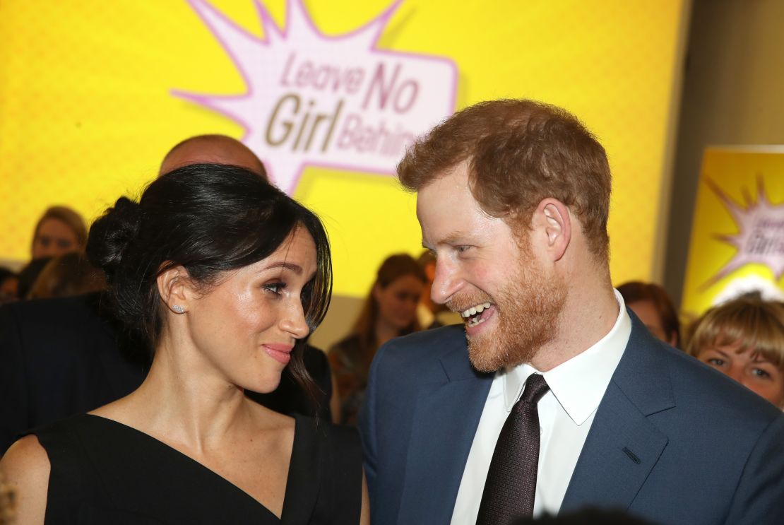 Meghan Markle and Prince Harry attend the Women's Empowerment reception hosted by Foreign Secretary Boris Johnson during the Commonwealth Heads of Government Meeting at the Royal Aeronautical Society on April 19, 2018 in London, England.