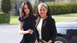BERKSHIRE, ENGLAND - MAY 18:  Meghan Markle and her mother, Doria Ragland arrive at Cliveden House Hotel on the National Trust's Cliveden Estate to spend the night before her wedding to Prince Harry on May 18, 2018 in Berkshire, England.  (Photo by Steve Parsons - Pool / Getty Images)