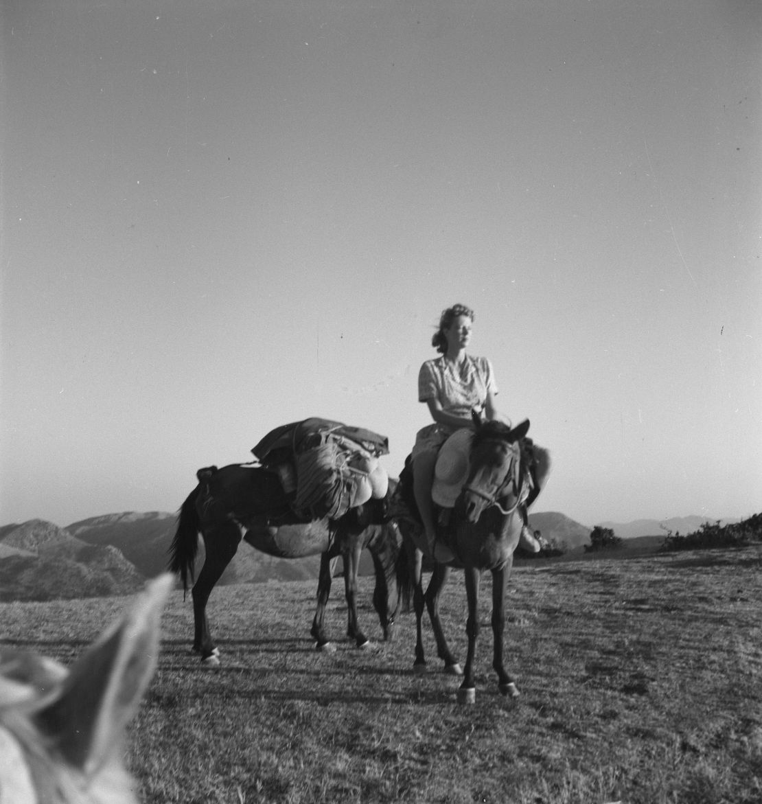 Joan Leigh Fermor on horseback.