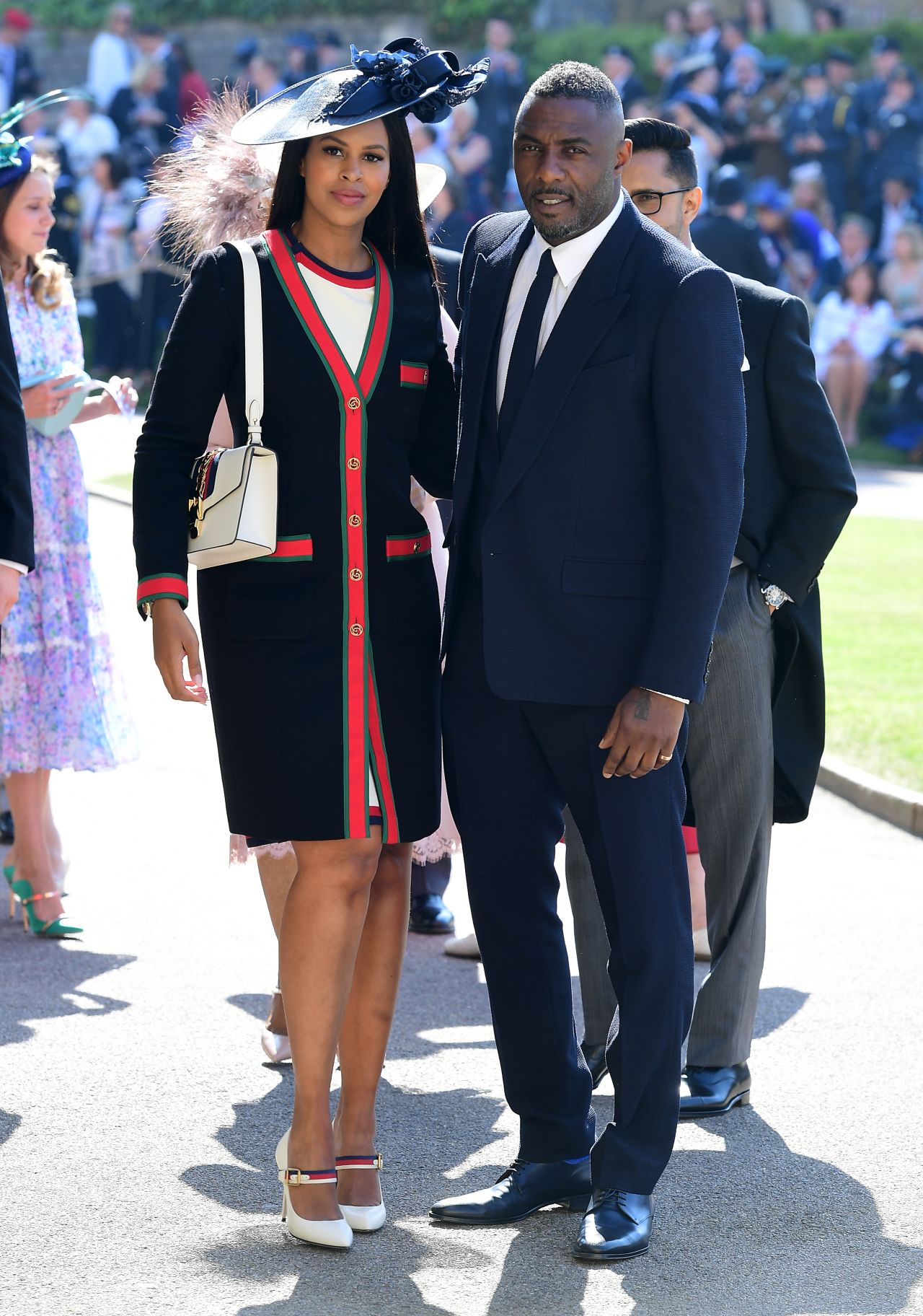 Actor Idris Elba and Sabrina Dhowre, wearing Gucci.