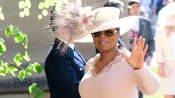 US presenter Oprah Winfrey arrives for the wedding ceremony of Britain's Prince Harry, Duke of Sussex and US actress Meghan Markle at St George's Chapel, Windsor Castle, in Windsor, on May 19, 2018. (Photo by Ian West / POOL / AFP)        (Photo credit should read IAN WEST/AFP/Getty Images)