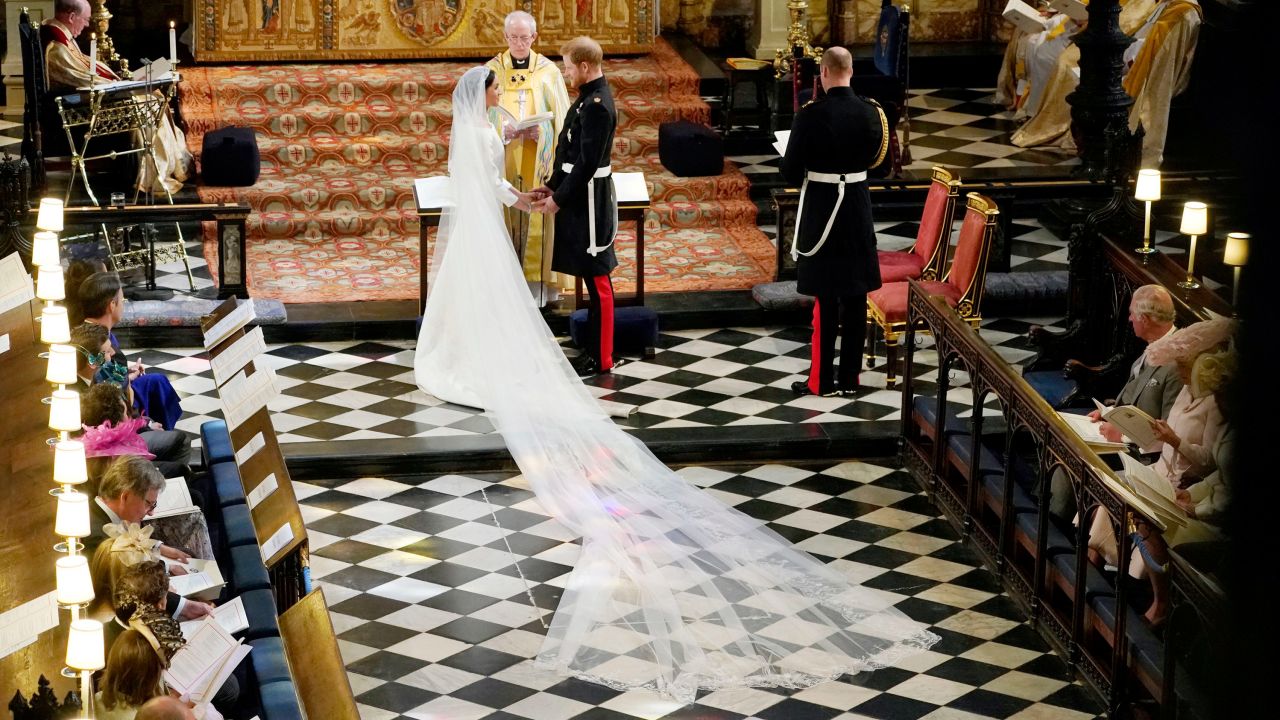 Harry and Meghan exchange vows.