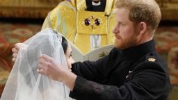 Royal wedding. Prince Harry and Meghan Markle in St George's Chapel at Windsor Castle during their wedding service. Picture date: Saturday May 19, 2018. See PA story ROYAL Wedding. Photo credit should read: Owen Humphreys/PA Wire URN:36584056