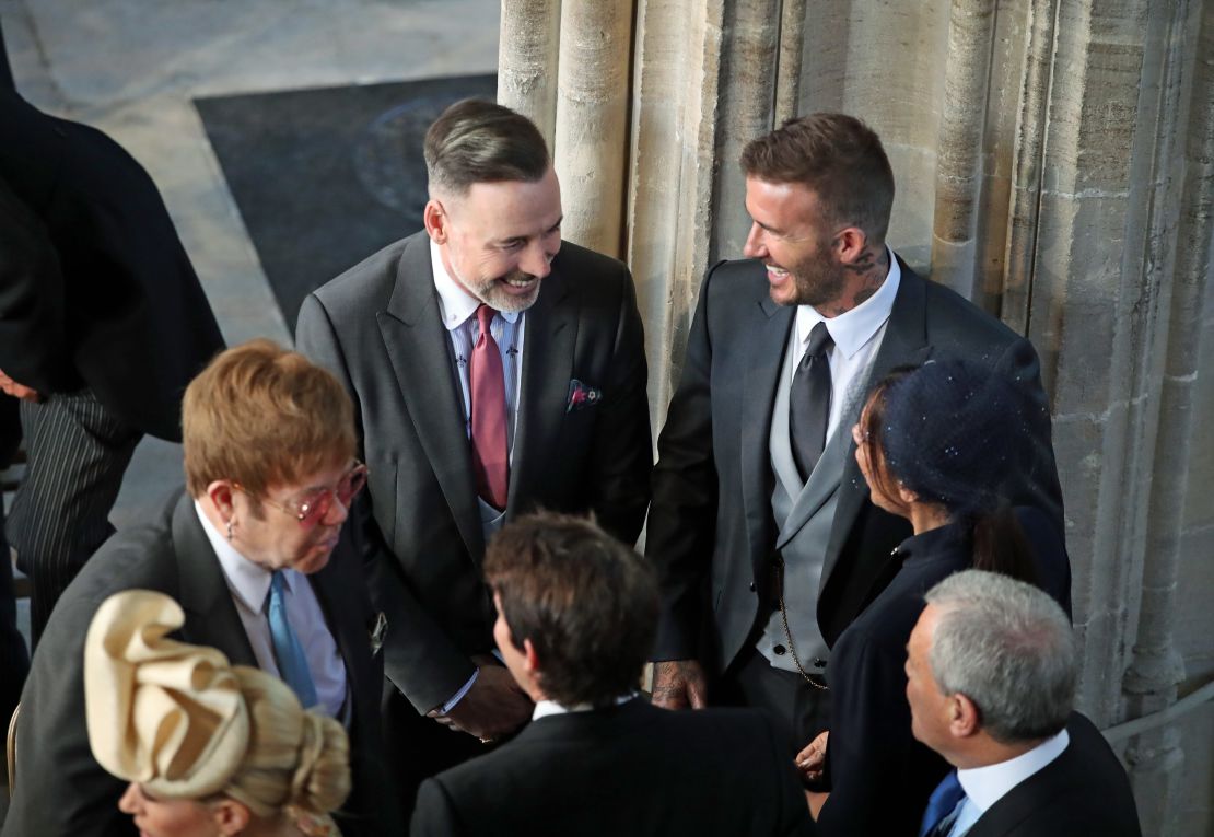 Elton John and David Furnish and the Beckhams