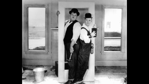 Stan Laurel, right, and Oliver Hardy, left, successfully moved from the silent films of the 1920s to movies with sound in the '30s because their comedy style was so visual. 