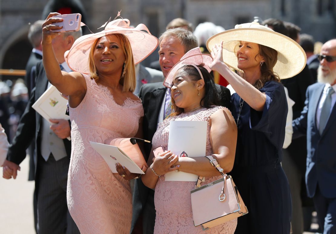 Guests outside the chapel