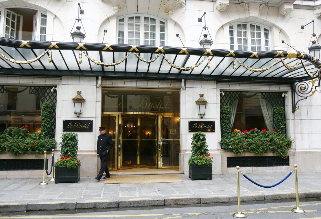 The luxury Bristol Hotel in Paris. 