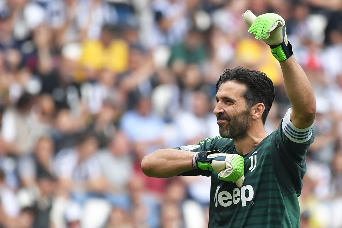 Buffon greeted Juventus fans one last time Saturday, 17 years after joining the club from Parma for a world record $43.7 million. 