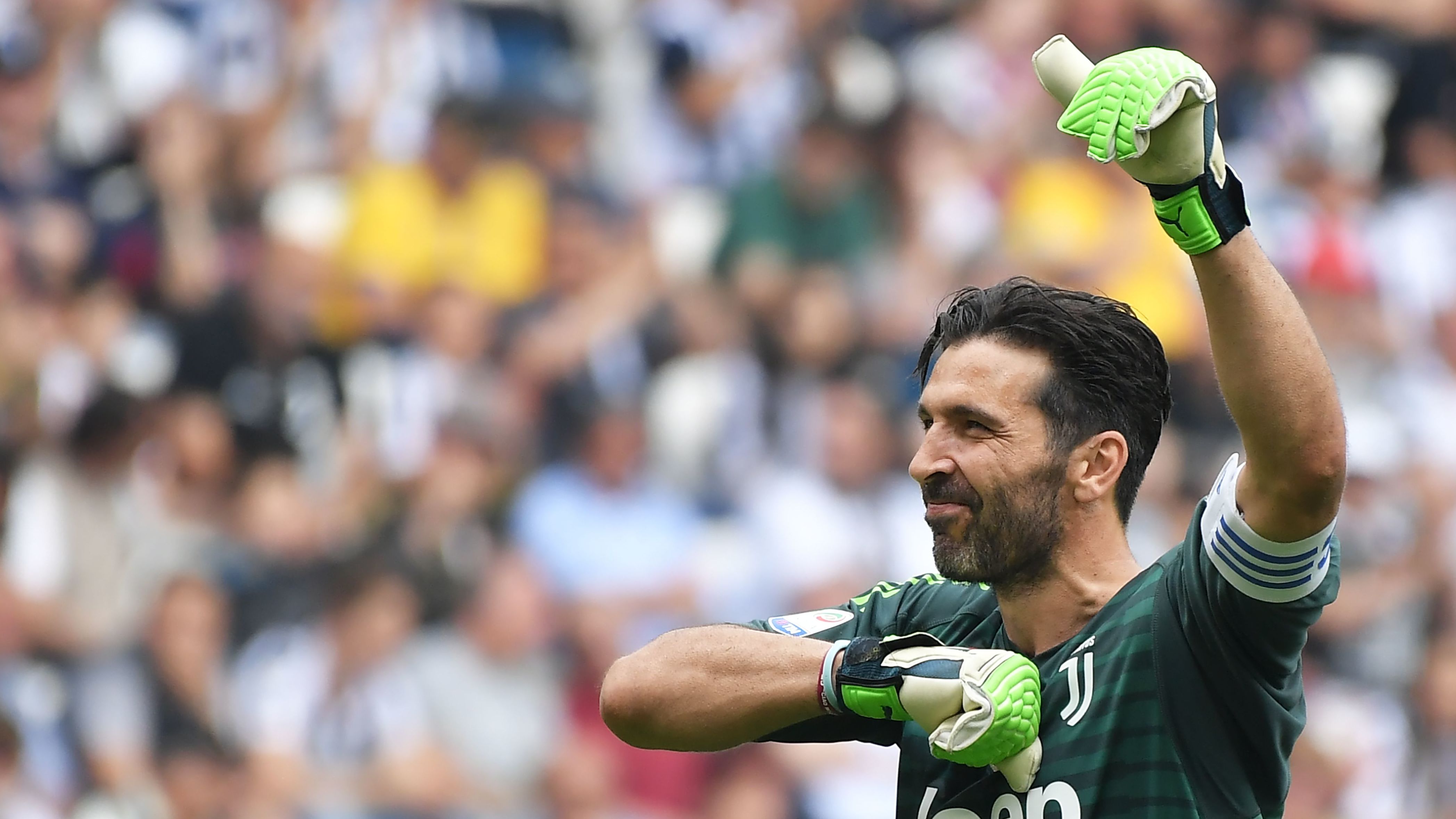 Buffon greeted Juventus fans one last time Saturday, 17 years after joining the club from Parma for a world record $43.7 million. 