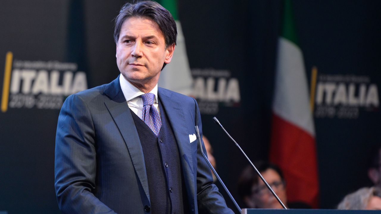 Giuseppe Conte,  Public Administration Minister, during the presentation of would-be cabinet team ahead of elections on March 4 made by the leader of the Italy's populist Five Star Movement, Luigi Di Maio, on march 01, 2018 in Rome, Italy. (Photo by Silvia Lore/NurPhoto via Getty Images)