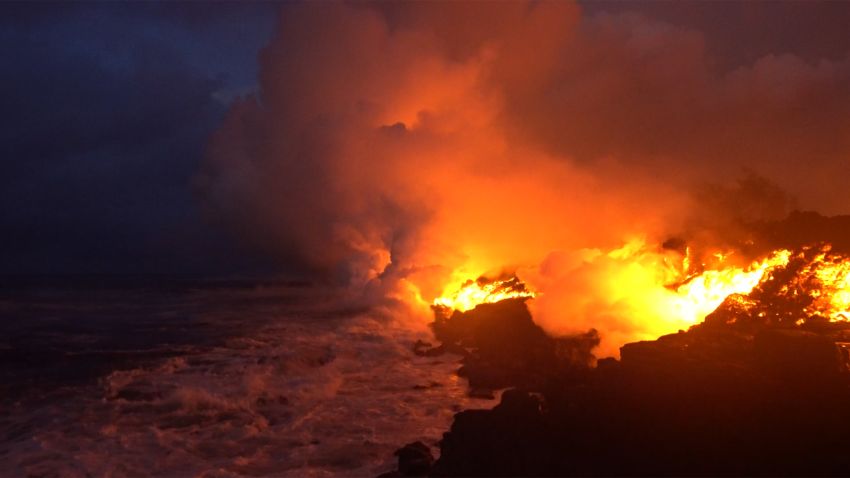 Hawaii lava ocean 1