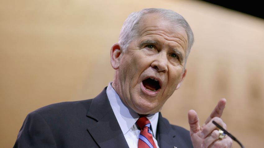 NATIONAL HARBOR, MD - MARCH 07:  Former United States Marine Corps Lieutenant Colonel and television host Oliver North speaks during the second day of the Conservative Political Action Conference at the Gaylord International Hotel and Conference Center March 7, 2014 in National Harbor, Maryland. The CPAC annual meeting brings together conservative politicians, pundits and their supporters for speeches, panels and classes.  (Photo by Chip Somodevilla/Getty Images)