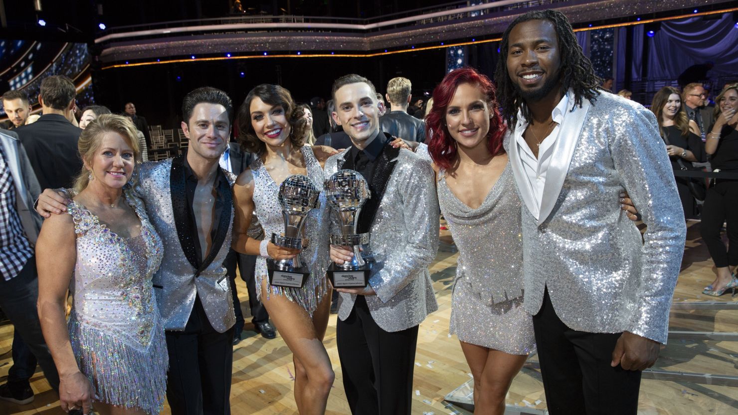 DANCING WITH THE STARS: ATHLETES - "Episode 2604" - After three weeks of stunning competitive dancing, the final three couples advance to the finals of "Dancing with the Stars: Athletes," live on MONDAY, MAY 21 (8:00-9:00 p.m. EDT), on The ABC Television Network. (ABC/Kelsey McNeal)
TONYA HARDING, SASHA FARBER, JENNA JOHNSON, ADAM RIPPON, SHARNA BURGESS, JOSH NORMAN