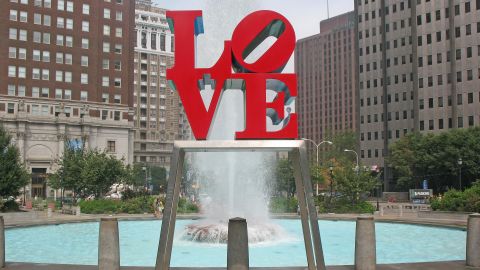 Robert Indiana's "Love" sculpture in downtown Philadelphia.