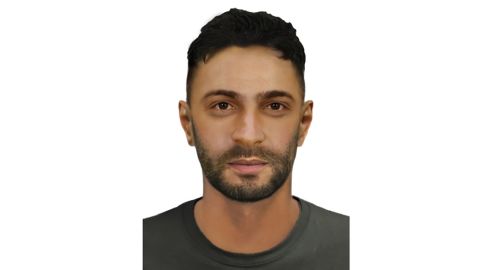 A composite image of a man Victoria Police want to speak to relating to a grenade attack in Melbourne.