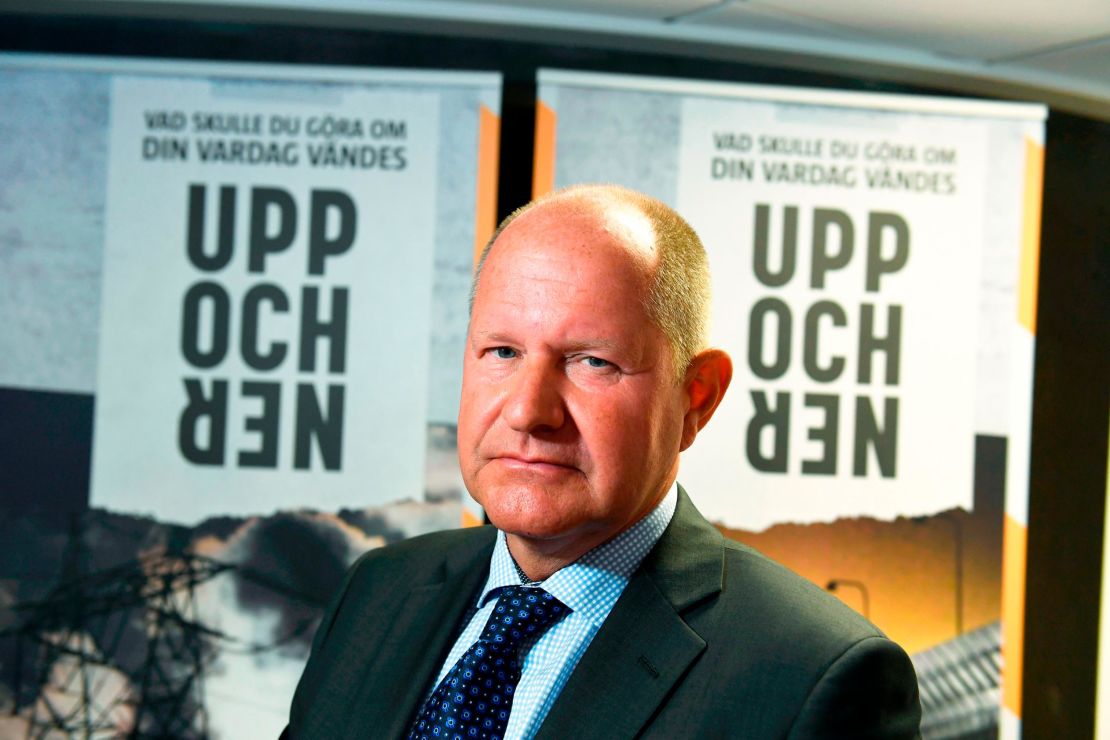 Dan Eliasson, head of the Swedish Civil Contingencies Agency, is pictured during a press conference on the new brochure "If Crisis or War Comes", in Stockholm, on May 21, 2018.