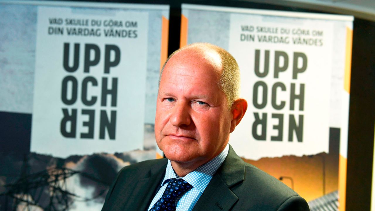 Dan Eliasson, head of the Swedish Civil Contingencies Agency, is pictured during a press conference on the new brochure "If Crisis or War Comes", in Stockholm, on May 21, 2018.