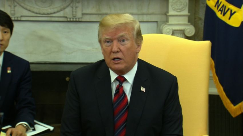 President Trump and President Moon participate in a working lunch/TAPE SPRAY