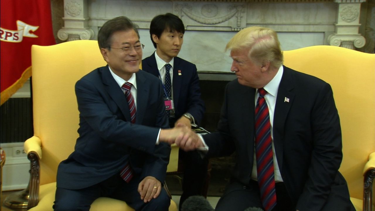 President Trump and President Moon participate in a working lunch/TAPE SPRAY