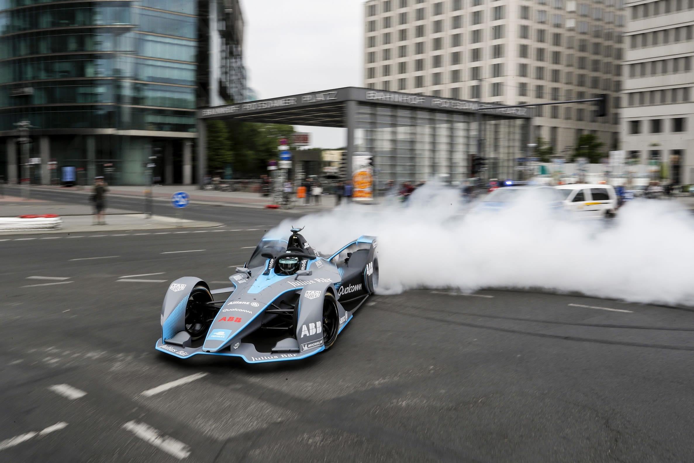 "It is a huge step in technology and innovation," Rosberg told CNN's Superchaged. "It was exciting to drive through the city -- through my capital city -- past the landmarks, and I did a donut as well in the middle of the city, so that was cool."