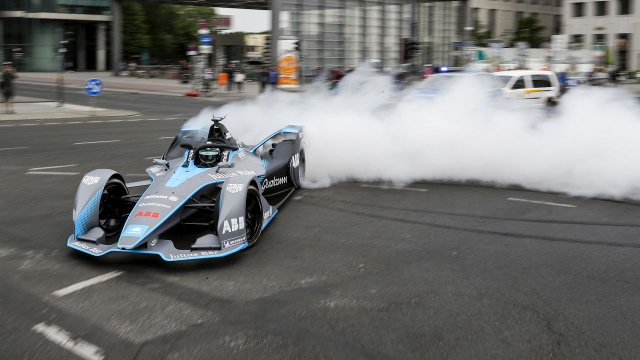 "It is a huge step in technology and innovation," Rosberg told CNN's Superchaged. "It was exciting to drive through the city -- through my capital city -- past the landmarks, and I did a donut as well in the middle of the city, so that was cool."