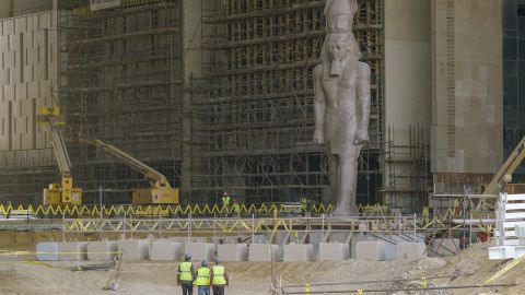 The colossus of Ramses II was moved from downtown Cairo to the GEM site in 2006, and in January 2018 was transfered to its final resting place, in the atrium of the Grand Egyptian Museum.