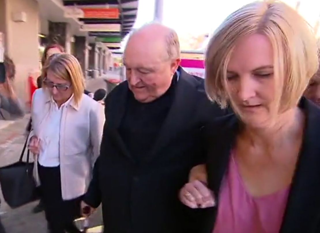 Australian Archbishop Philip Wilson (middle) is the highest ranking Catholic official to be convicted of covering up sexual abuse.