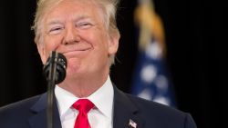 US President Donald Trump speaks during the swearing-in ceremony for Gina Haspel as Director of the Central Intelligence Agency at CIA Headquarters in Langley, Virginia, May 21, 2018. (Photo by SAUL LOEB / AFP)        (Photo credit should read SAUL LOEB/AFP/Getty Images)