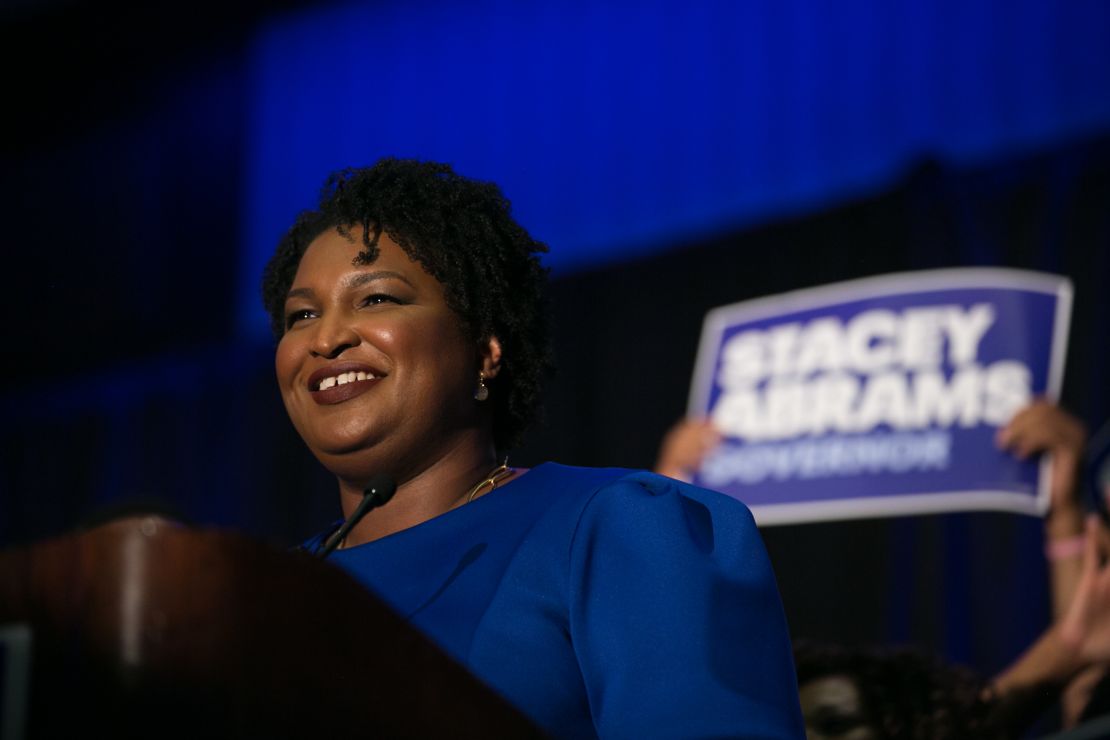 Georgia Democratic Gubernatorial candidate Stacey Abrams takes the stage to declare victory in the Democratic primary during an election night event on May 22, 2018 in Atlanta, Georgia.