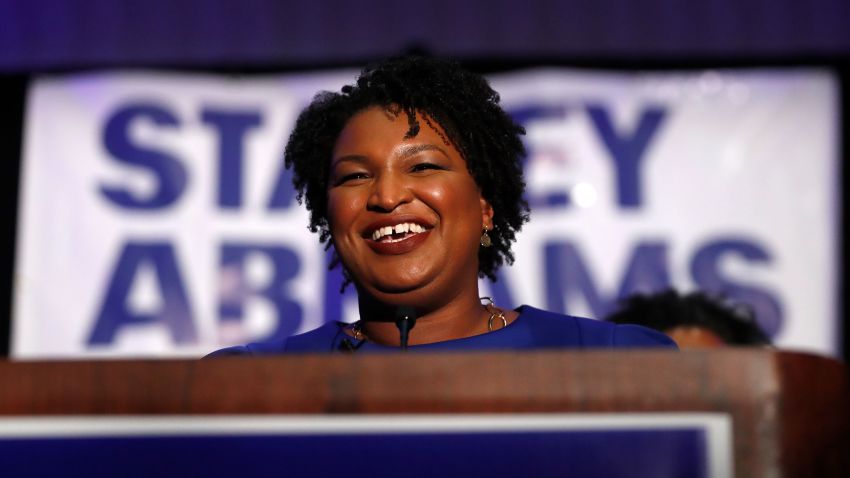 Democratic candidate for Georgia Governor Stacey Abrams speaks during an election-night watch party Tuesday, May 22, 2018, in Atlanta. (AP Photo/John Bazemore)