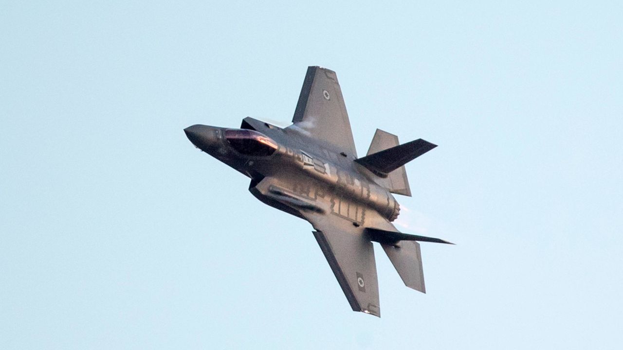 An Israeli F-35 fighter jet performs in an air show during the graduation ceremony of Israeli air force pilots at the Hatzerim base in the Negev desert, near the southern Israeli city of Beer Sheva, on December 29, 2016. / AFP / JACK GUEZ        (Photo credit should read JACK GUEZ/AFP/Getty Images)